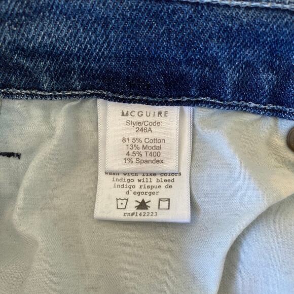 McGuire Valletta Straight Jeans Step Hem Button Fly Anthropologie Medium Wash 29 - Picture 9 of 15